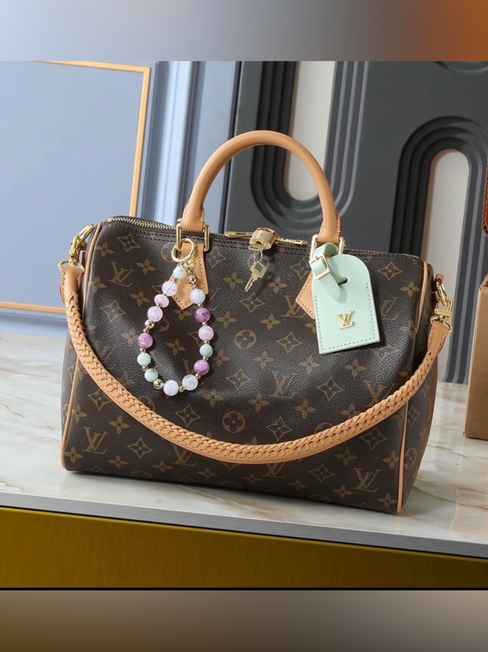 L V Speedy 30 with Charms & Dust Bag